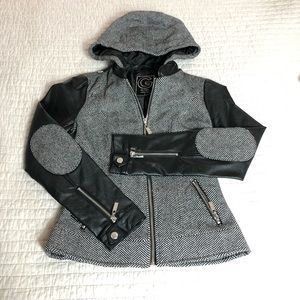 Guess Faux Leather Hooded Jacket